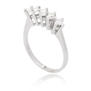 0.41 Carat F-SI1 Five-Stone Diamond Ring 18K