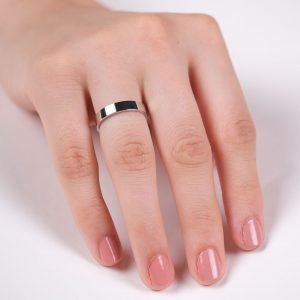4mm Klasik Flat Beyaz Altın Alyans