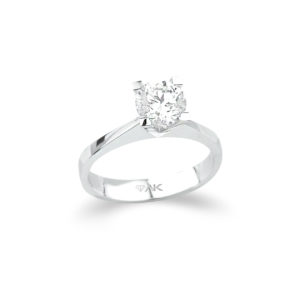 0.57 Carat E-VVS Solitaire Diamond Ring 18K Gold