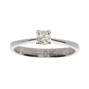 0.20 Carat G-VS1 Solitaire Diamond Ring 18K Gold