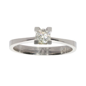 0.31 Carat F-SI1 Solitaire Diamond Ring 18K Gold