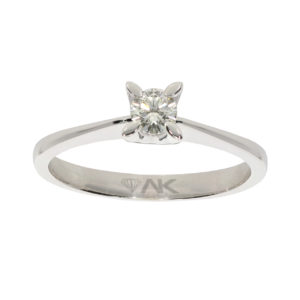 0.22 Carat G-SI1 Solitaire Diamond Ring 18K Gold