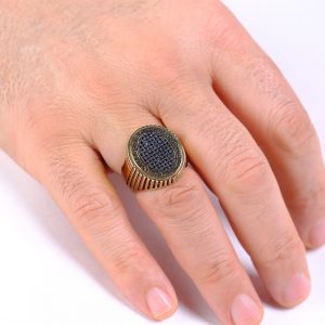 14K Gold Patterned Men’s Ring