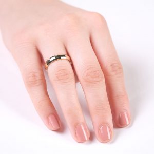 4mm Yellow Gold High Polished Unisex’s Facetted Square Wedding Band 14ct