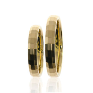 4mm Yellow Gold High Polished Unisex’s Facetted Square Wedding Band 14ct
