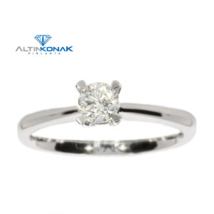 0.38 Carat Diamond Solitaire Ring F-SI1 18 Karat