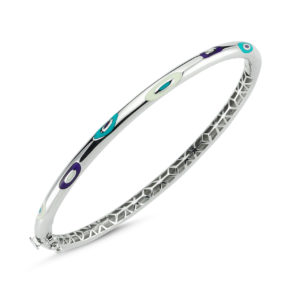 Cetaş 14K White Gold Fortuna Cuff Bangle