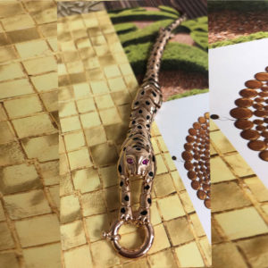 Cetaş 14K Panther Rose Gold Bracelet