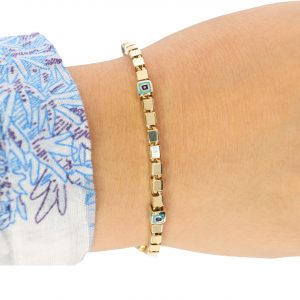 14K Fortuna Enamel Gold Bracelet