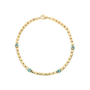 14K Fortuna Enamel Gold Bracelet