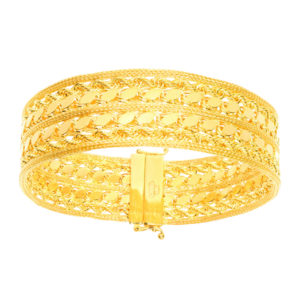 Sequined 14K Braided Gold Bracelet