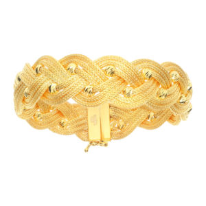 Ball Gold Braided Chain 14K Gold Bracelet