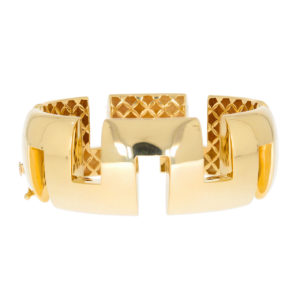 Cetaş 14K Gold Z Shaped Cuff Bangle