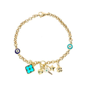 Cetaş 14K Gold Elegant Enamel Glow-in-the-Dark Bracelet