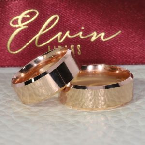 8mm Klasik Yanı Pahlı Flat Roz Altın Alyans