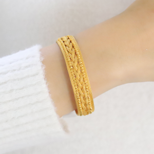Ball Gold 22 Karat Braided Chain Gold Bracelet