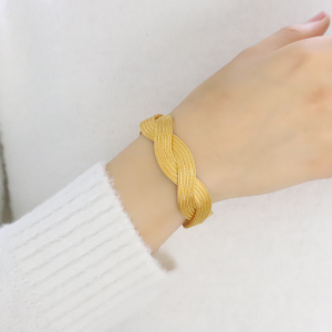 Braided Chain 14K Gold Bracelet