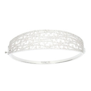 14K Gold Tennis Style Bangle Bracelet