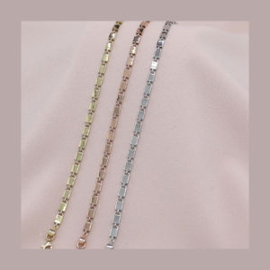 Label Lock Motif 14K Gold Bracelet
