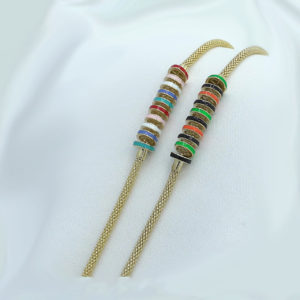 Label Arrange Colors 14K Gold Bracelet