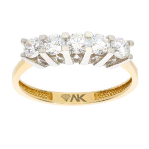 Classic 14K Gold Five-Stone Ring