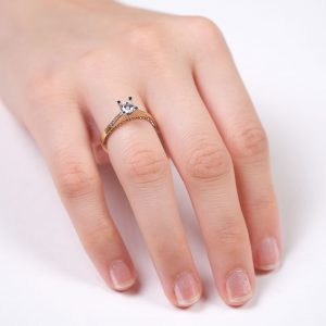 14K Gold Solitaire Ring