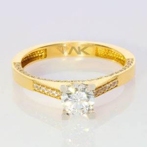 14K Gold Solitaire Ring