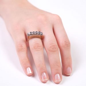14K Rose Gold Fancy Five-Stone Ring