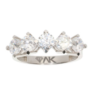 14K Gold Classic Five Stone Ring
