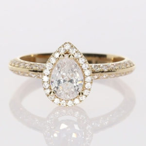 14K Gold Teardrop Solitaire Ring