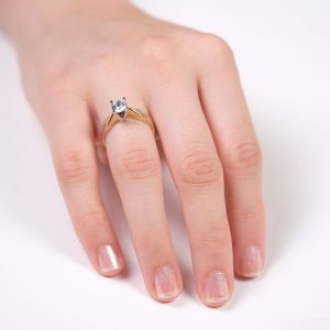 14K Gold Designer Solitaire Ring