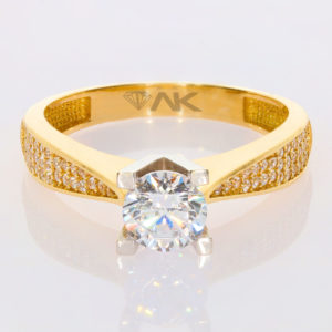 14K Gold Fancy Solitaire Ring