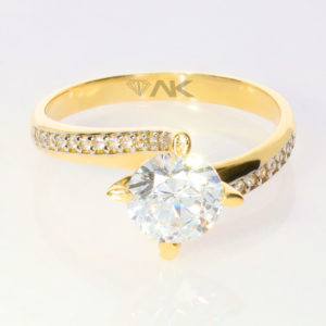 14 Karat Statement Solitaire Ring