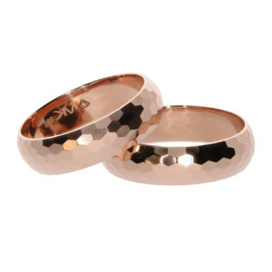 6mm Bombe Petek Roz Altın Alyans