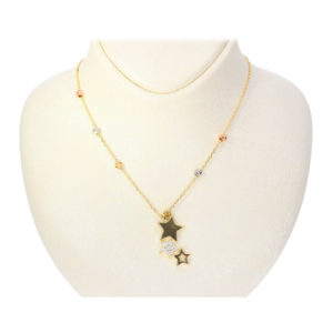 14K Gold Fancy Star Pendant Necklace