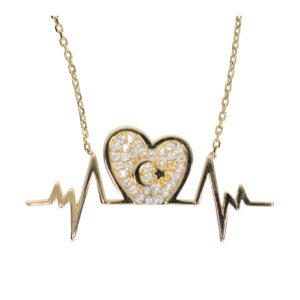 14K Gold Heartbeat Line Fancy Necklace