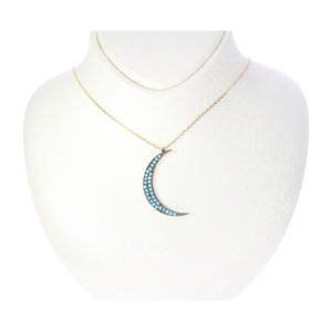 14K Gold Vintage Moon Symbol Necklace