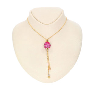 14K Gold Ball Cluster Pendant Necklace