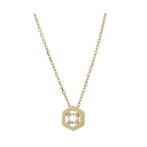 14K Gold Hexagon Symbol Pendant Necklace