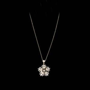 14K Gold Snowflake Pendant Necklace