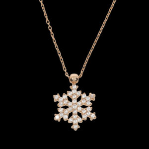 14K Gold Fancy Snowflake Pendant Necklace