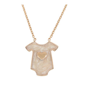 14K Gold Baby and Heart Symbol Fancy Necklace