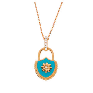 14K Gold Fancy Lock Symbol Necklace
