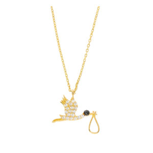14K Gold Freedom Bird Pendant Necklace