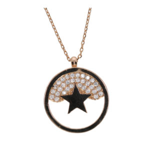 14K Gold Fancy Star Pendant Necklace