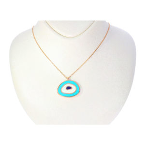 14K Gold Fancy Evil Eye Necklace