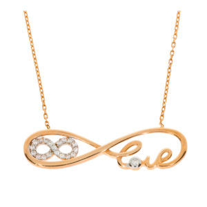 14K Gold Fancy Infinity Pendant Necklace