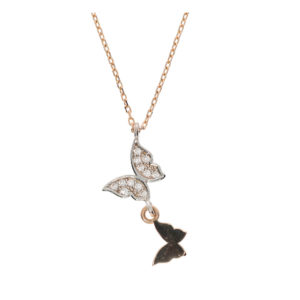 14K Gold Butterfly Pendant Necklace