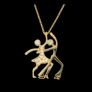 14K Gold Human Figure/Silhouette Pendant Necklace