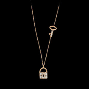 14K Gold Key Symbol Pendant Necklace